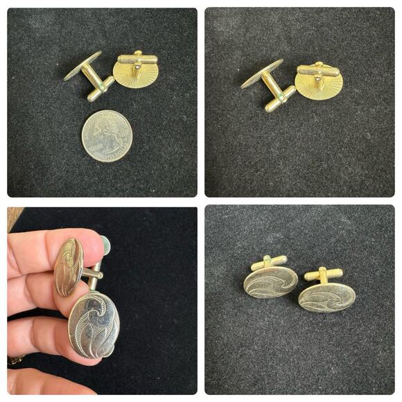 MEN'S 7 piece VINTAGE Retro Gold Silver Tone Causal Formal Jewelry Bundle - Picture 5 of 8